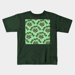 Gouache Palm Tree Pattern in Mint Kids T-Shirt